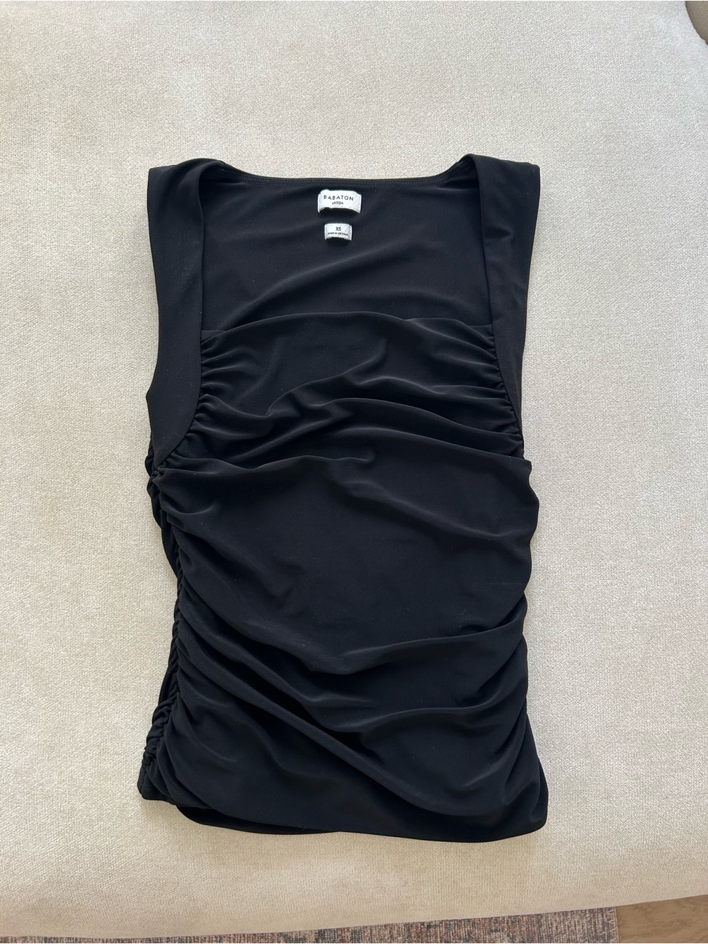 Babaton Black Ruched Tank Top